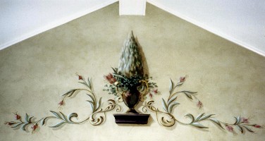 3' X 8' decorative mural over 2 color faux finish and texture