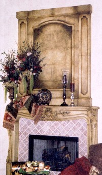 2 color glaze over limestone mantle