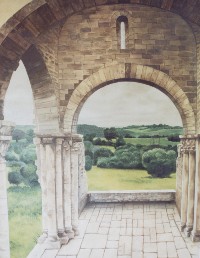 8' X 10' Tuscan mural on wall