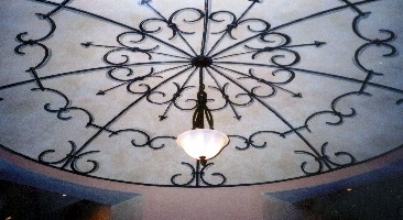 14' diameter metalwork ceiling mural