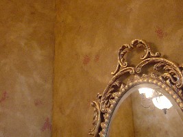 Layered tinted textures with walnut, gold and silver glazes